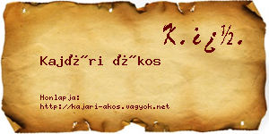Kajári Ákos névjegykártya